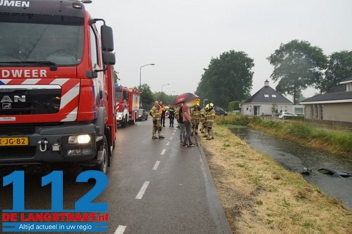 Auto belandt in water in Nieuwkuijk, bestuurder ongedeerd 3 Auto belandt in water in Nieuwkuijk, bestuurder ongedeerd 112 De Langstraat