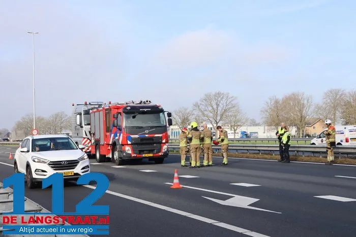 A59 dicht tussen Waalwijk en Heusden door ongeluk, bestuurder gewond 112 De Langstraat