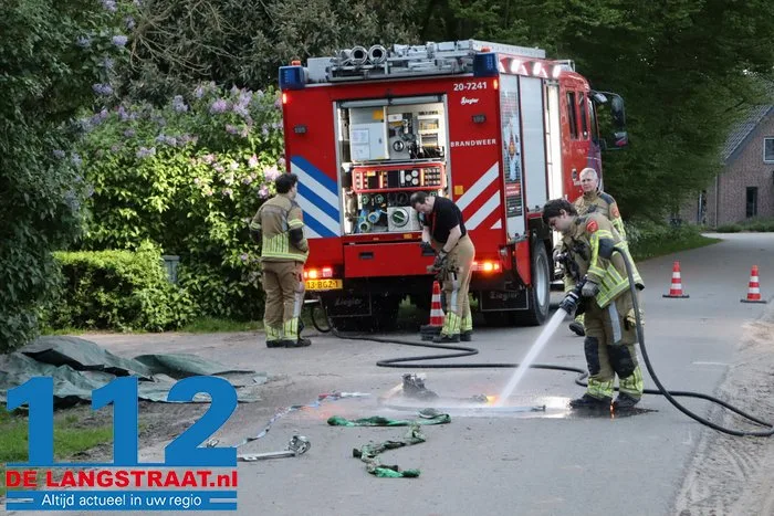 Brandweer helpt stieren die met poten vastzitten in rooster van mestput in Kaatsheuvel 7 Brandweer helpt stieren die met poten vastzitten in rooster van mestput in Kaatsheuvel 112 De Langstraat