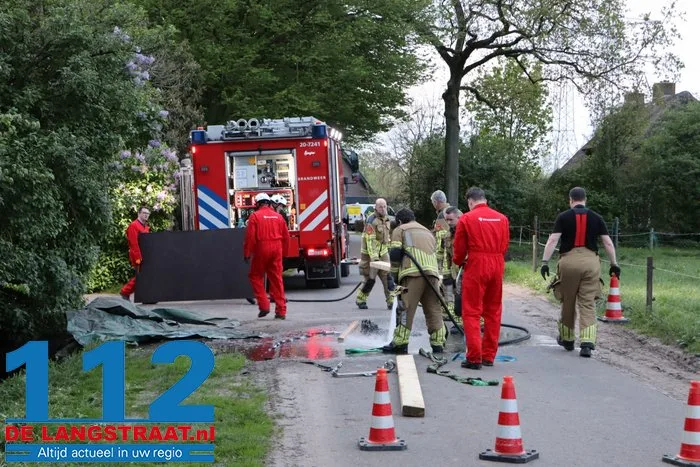 Brandweer helpt stieren die met poten vastzitten in rooster van mestput in Kaatsheuvel 9 Brandweer helpt stieren die met poten vastzitten in rooster van mestput in Kaatsheuvel 112 De Langstraat