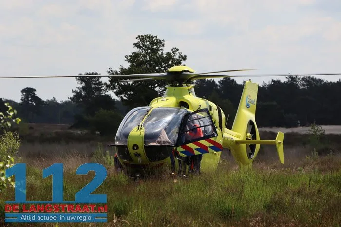 Man valt van fiets in Loonse en Drunense Duinen en raakt gewond: traumahelikopter landt in de duinen 112 De Langstraat