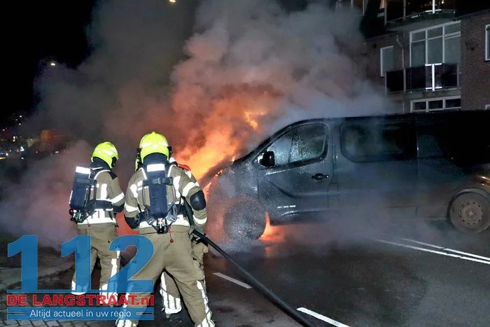 Vlammen slaan uit bestelbus in Kaatsheuvel, eigenaar probeert nog zelf te blussen 18 Vlammen slaan uit bestelbus in Kaatsheuvel, eigenaar probeert nog zelf te blussen 112 De Langstraat