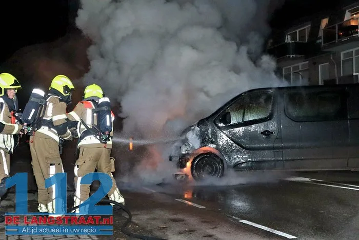 Vlammen slaan uit bestelbus in Kaatsheuvel, eigenaar probeert nog zelf te blussen 19 Vlammen slaan uit bestelbus in Kaatsheuvel, eigenaar probeert nog zelf te blussen 112 De Langstraat