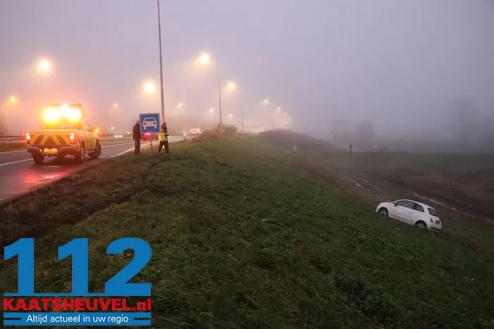 Automobiliste verliest macht over het stuur en belandt onderaan talud in Waalwijk 5 Automobiliste verliest macht over het stuur en belandt onderaan talud in Waalwijk 112 De Langstraat