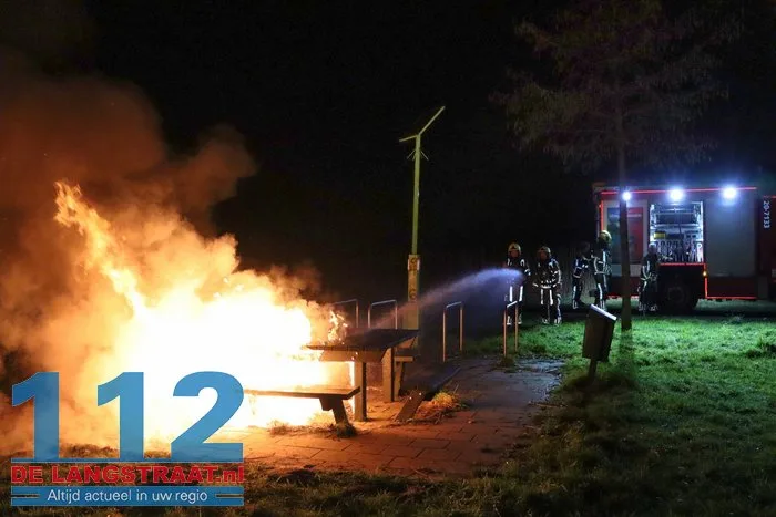 Picknicktafel in brand gestoken Halve Zolenpad Waalwijk 10 Picknicktafel in brand gestoken Halve Zolenpad Waalwijk 112 De Langstraat