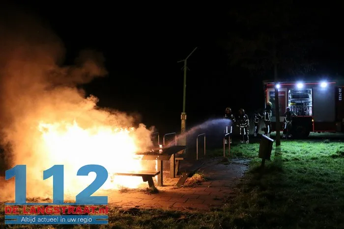 Picknicktafel in brand gestoken Halve Zolenpad Waalwijk 11 Picknicktafel in brand gestoken Halve Zolenpad Waalwijk 112 De Langstraat
