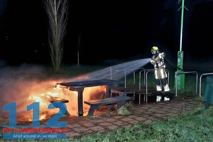 Picknicktafel in brand gestoken Halve Zolenpad Waalwijk 12 Picknicktafel in brand gestoken Halve Zolenpad Waalwijk 112 De Langstraat