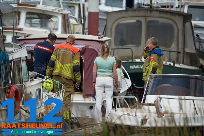 Problemen met een accu in een jacht brandweer doet onderzoek Jachthaven Waspik. 9 Problemen met een accu in een jacht brandweer doet onderzoek Jachthaven Waspik. 112 De Langstraat
