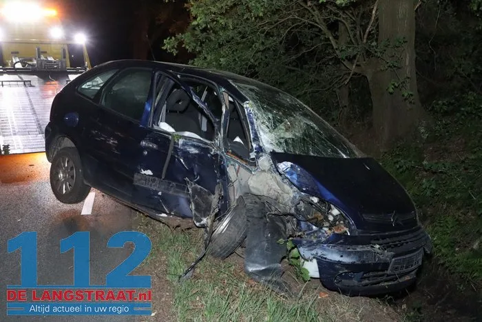Dronken bestuurder ramt meerdere bomen Bergstraat De Moer 17 Dronken bestuurder ramt meerdere bomen Bergstraat De Moer 112 De Langstraat