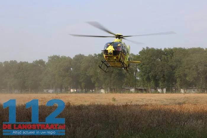 Traumahelikopter landt nabij De Roestelberg Kaatsheuvel 112 De Langstraat