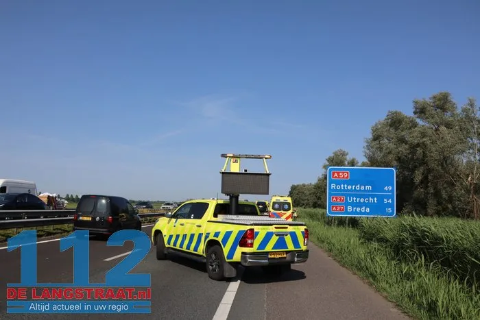 Ongeluk op A59 bij Waspik: linkerrijstrook dicht, verkeer omgeleid 18 Ongeluk op A59 bij Waspik: linkerrijstrook dicht, verkeer omgeleid 112 De Langstraat
