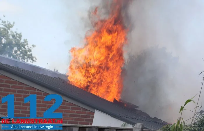 Schuurbrand aan de Erve in Waalwijk zorgt voor flinke rookontwikkeling 112 De Langstraat