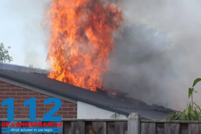 Schuurbrand aan de Erve in Waalwijk zorgt voor flinke rookontwikkeling 112 De Langstraat