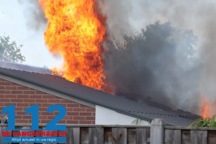 Schuurbrand aan de Erve in Waalwijk zorgt voor flinke rookontwikkeling 112 De Langstraat