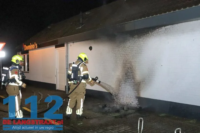 Containerbrand bij Domino’s Pizza Waalwijk zorgt voor schade aan pand 112 De Langstraat