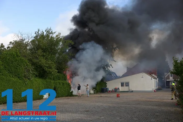 Schuurtje en coniferen in brand aan Loeffstraat in Waalwijk 1 Schuurtje en coniferen in brand aan Loeffstraat in Waalwijk 112 De Langstraat