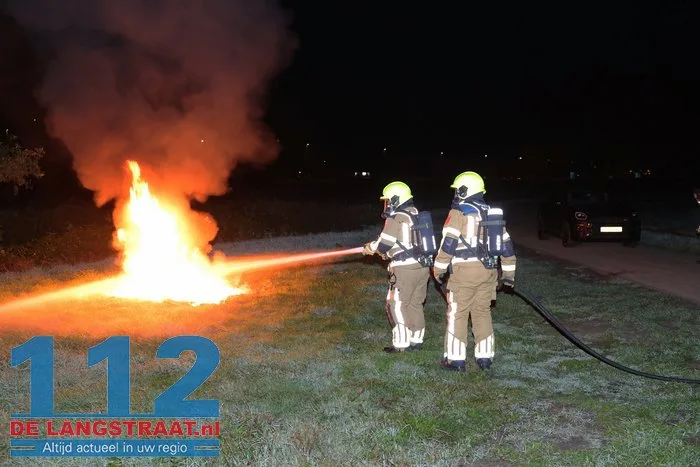 Brandweer rukt uit voor brandend mobiel toilet in Waalwijk 112 De Langstraat