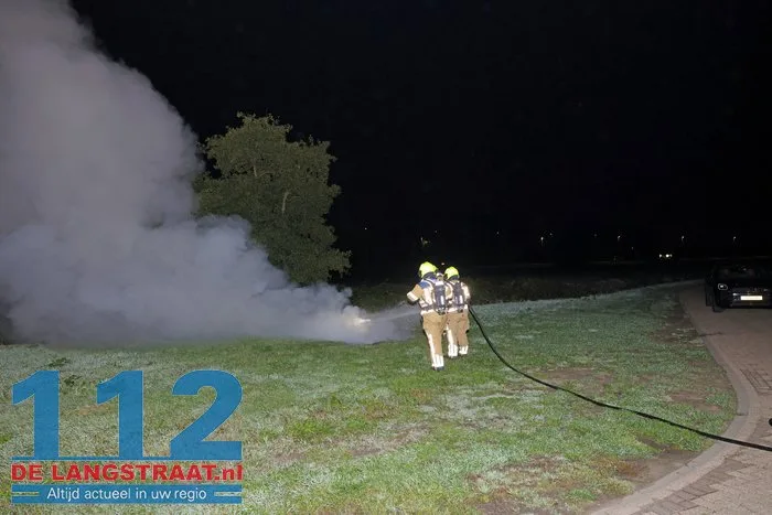 Brandweer rukt uit voor brandend mobiel toilet in Waalwijk 112 De Langstraat