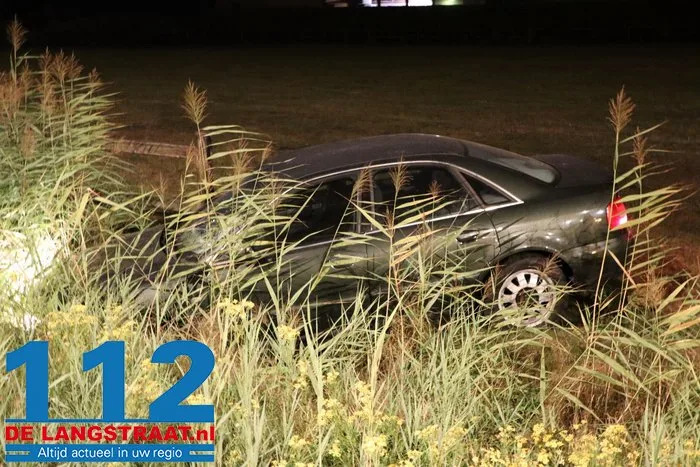 Automobilist belandt in weiland bij ongeluk in Drunen: onder invloed en aangehouden 9 Automobilist belandt in weiland bij ongeluk in Drunen: onder invloed en aangehouden 112 De Langstraat