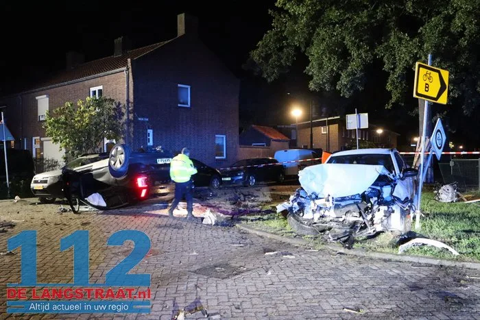 Achtervolging eindigt in zware crash in Waalwijk 112 De Langstraat