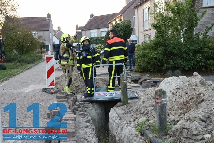 Leiding bij werkzaamheden geraakt in Kaatsheuvel, bewoners zitten ruim twee uur zonder gas 112 De Langstraat