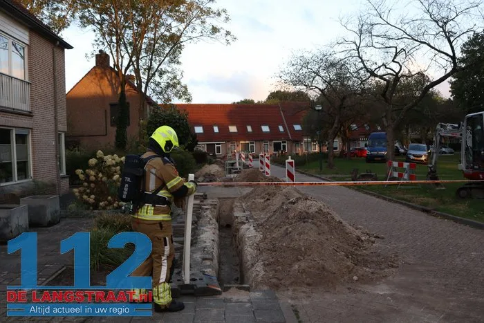 Leiding bij werkzaamheden geraakt in Kaatsheuvel, bewoners zitten ruim twee uur zonder gas 112 De Langstraat