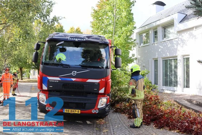Brandweer zaagt boom om die dreigt om te vallen Waalwijk 112 De Langstraat