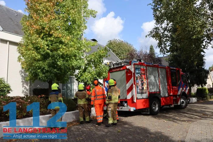 Brandweer zaagt boom om die dreigt om te vallen Waalwijk 112 De Langstraat