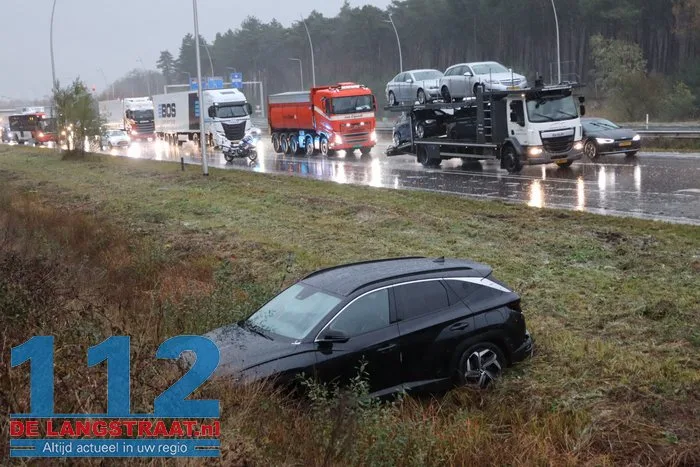 Hagel zorgt voor gevaarlijke situaties en twee crashes op N261 Kaatsheuvel 112 De Langstraat