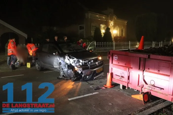 Vrouw raakt gewond na aanrijding met container Heistraat Sprang-Capelle 112 De Langstraat