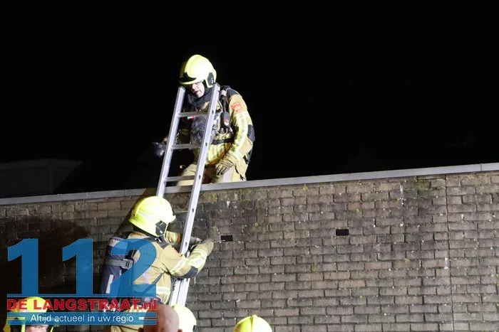 Kleine brand in garagebox in Dongen door brandend vuurwerk 112 De Langstraat