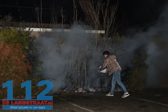 Weer coniferenhaag in brand Sprang-Capelle 112 De Langstraat