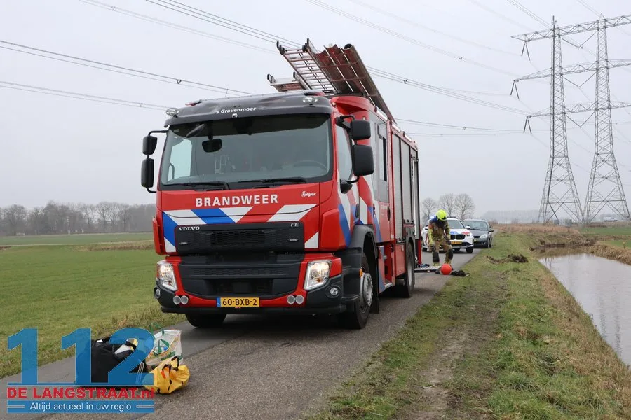 Auto vliegt in brand tijdens het rijden polder 's Gravenmoer 112 De Langstraat