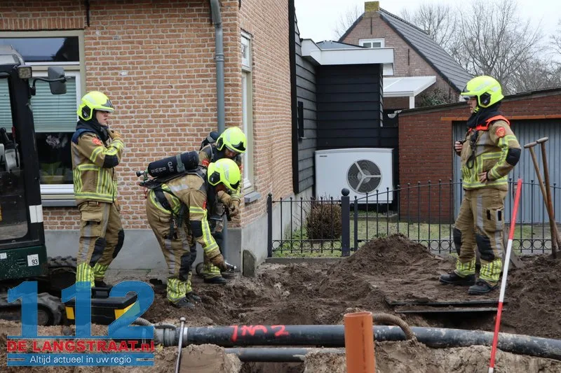 Gaslek bij graafwerkzaamheden in Sprang-Capelle 112 De Langstraat