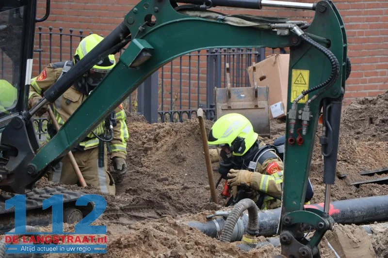Gaslek bij graafwerkzaamheden in Sprang-Capelle 112 De Langstraat