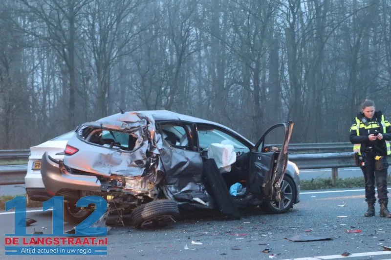 Flinke aanrijding op de A59 Waspik 112 De Langstraat