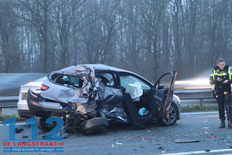 Flinke aanrijding op de A59 Waspik 112 De Langstraat