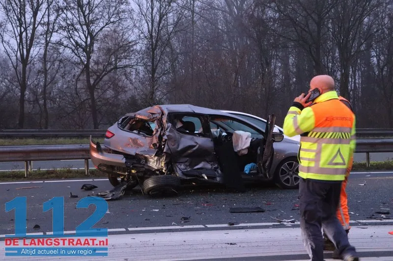 Flinke aanrijding op de A59 Waspik 112 De Langstraat