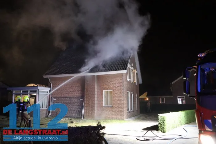 Uitslaande brand in woning Heistraat Sprang-Capelle 112 De Langstraat
