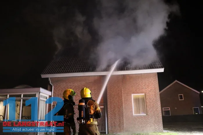 Uitslaande brand in woning Heistraat Sprang-Capelle 112 De Langstraat