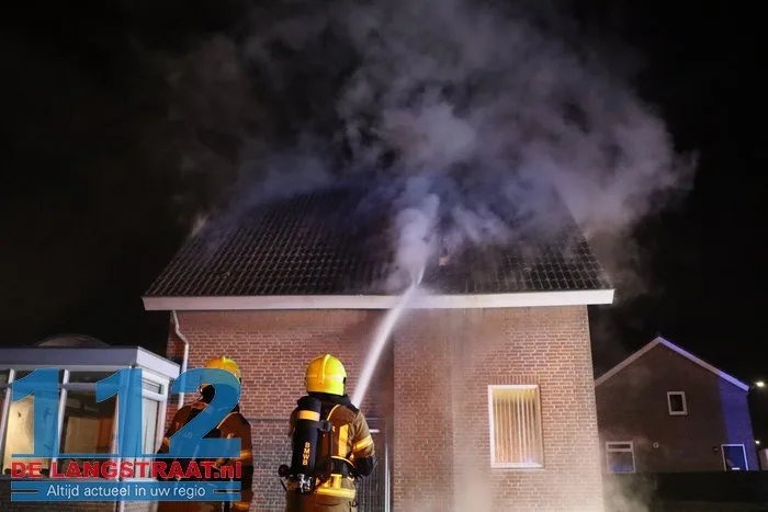 Uitslaande brand in woning Heistraat Sprang-Capelle 112 De Langstraat