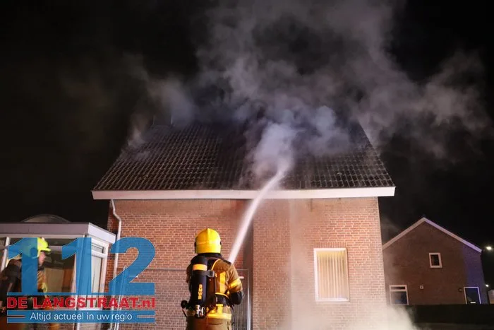 Uitslaande brand in woning Heistraat Sprang-Capelle 112 De Langstraat