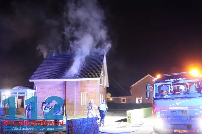 Uitslaande brand in woning Heistraat Sprang-Capelle 112 De Langstraat