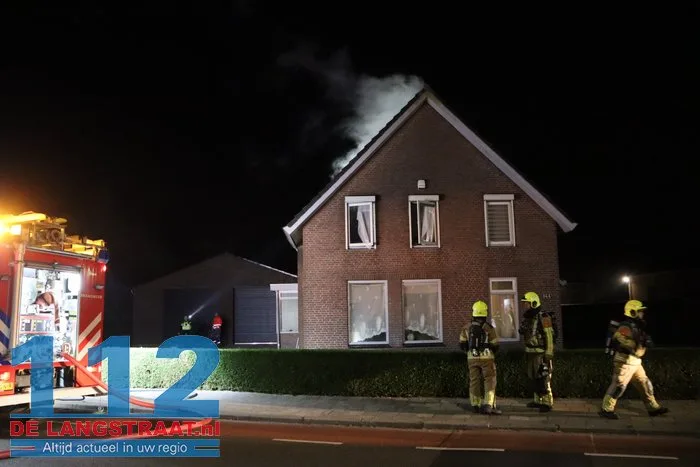 Uitslaande brand in woning Heistraat Sprang-Capelle 112 De Langstraat