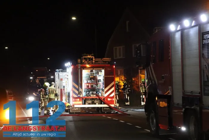Uitslaande brand in woning Heistraat Sprang-Capelle 112 De Langstraat
