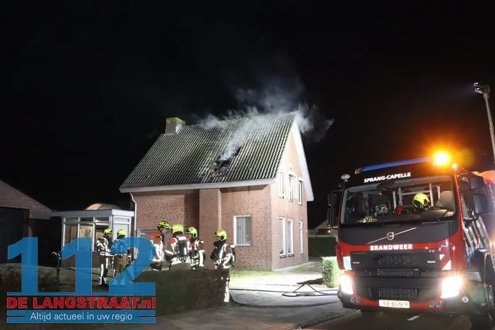 Uitslaande brand in woning Heistraat Sprang-Capelle 112 De Langstraat