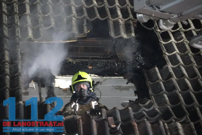 Uitslaande brand in woning Heistraat Sprang-Capelle 112 De Langstraat