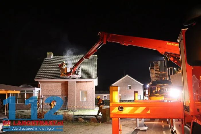 Uitslaande brand in woning Heistraat Sprang-Capelle 112 De Langstraat