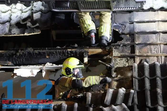 Uitslaande brand in woning Heistraat Sprang-Capelle 112 De Langstraat