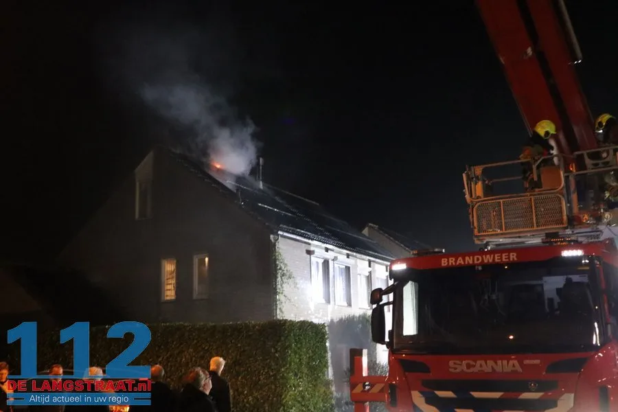 Middelbrand bij woning in Drunen door brand bij schoorsteen 2 Middelbrand bij woning in Drunen door brand bij schoorsteen 112 De Langstraat